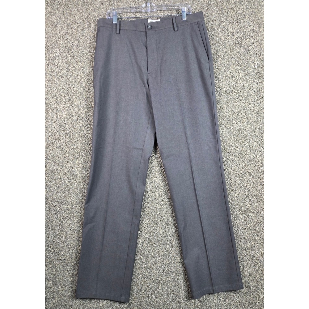 Dockers Dress Pants Mens 34x34 Grey Straight Fit Cotton Blend Office Wear